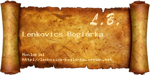 Lenkovics Boglárka névjegykártya